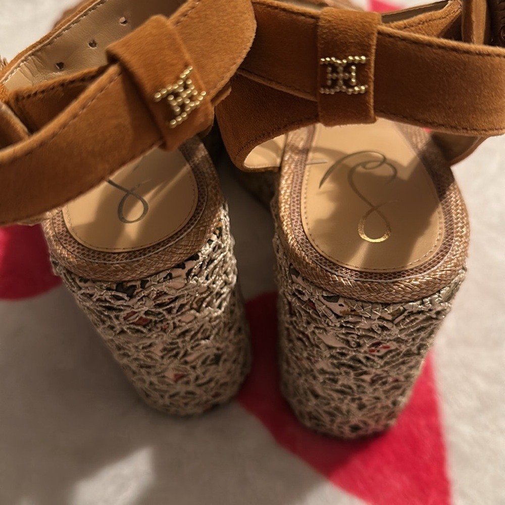 NEW SAM EDELMAN AMBER PLATFORM WEDGE SANDAL - Picture 12 of 14